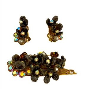 Vintage suite of earrings and brooch by Robert